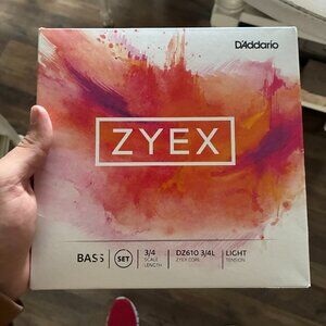 D'Addario Zyex Bass String Set, 3/4 Scale, Light Tension BRAND NEW